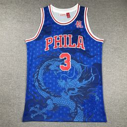 thumbnail for 76ers embroidery vintage mn basketball jersey vest wholesale 3# Iverson