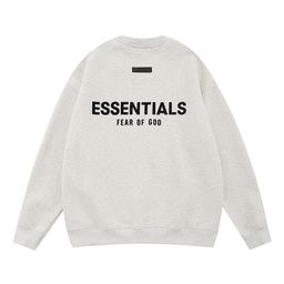 thumbnail for Foreign trade European and American fashion brand ESS fog three-dimensional letters classic autumn and winter fleece-lined men's and women's loose hooded sweater tide
