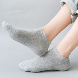 thumbnail for Men&#039s and women&#039s black and white gray spring and summer shallow mouth invisible boat socks comfortable solid color socks non-slip Deodorant Cotton socks