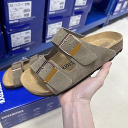 thumbnail for Birkenstock Cork Sole Sandals for Men and Women 2024 New Genuine Leather Double-Breasted Two-Word Slippers Retro Birkenstock Shoes