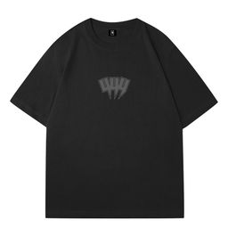 thumbnail for White t-shirt men's summer new high-end trend printed t-shirt american xinjiang cotton comfortable short-sleeved t-shirt cross-border