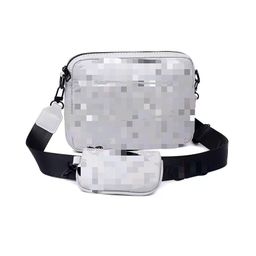 thumbnail for 2318# Men's Embossed Shoulder Crossbody Bag Two Piece Messenger Bag