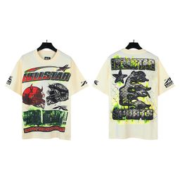 thumbnail for Camiseta de manga curta folgada tamanho grande, estilo casual, da marca americana da moda para casais, masculina e feminina, verão 2024.