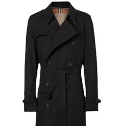 thumbnail for 26-Year-Old Classic Spring and Autumn Style British-Style Double-Breasted Slim-Fit Gabardine Cotton Men's Kensington Mid-Length Trench Coat