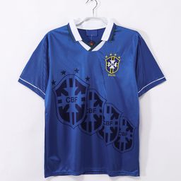 thumbnail for Brazilian national team retro classic football short-sleeved top, street casual hip-hop style wear, World Cup sports
