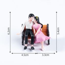 thumbnail for Micro landscape creative stool kissing couple doll DIY decoration accessories mini car mount desktop ornaments