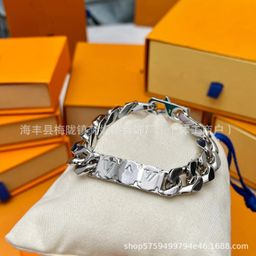 thumbnail for Donkey Home European and American Denim Cuban Bracelets Fashion Carved Flower Letter Design Men's and Women's Macaron Bracelets Cross-border Direct Sale