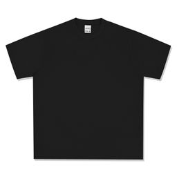 thumbnail for Cross-Border Heavyweight Pure Cotton 260g Retro Distressed Short-Sleeved T-Shirt Loose Washed Clean Version Trbottomy Round Neck Plain Bottoming t