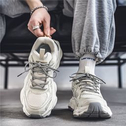 thumbnail for Putian Men's Shoes 2025 New Autumn Breathable Trendy Casual Sports Shoes Men's Mesh Running Height-Increasing Dad Shoes