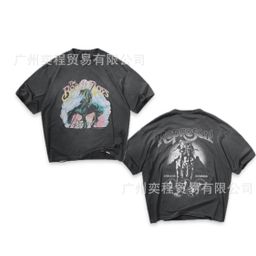 thumbnail for REPRESENT ICON American Skull Distressed Vintage Doberman Pinscher Print High Street Shark Short Sleeve Men's T-Shirt