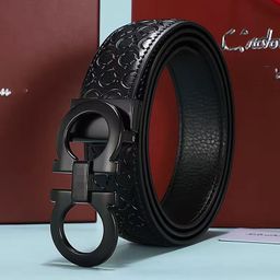 thumbnail for Factory direct boutique men's belt classic business 8-character buckle men's belt casual high-grade cowhide belt