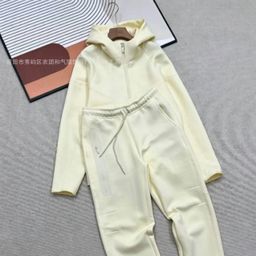 thumbnail for 26 Spring and Autumn New Casual Sports Air Layer Hooded Jacket and Sweatpants Set 454 and 461