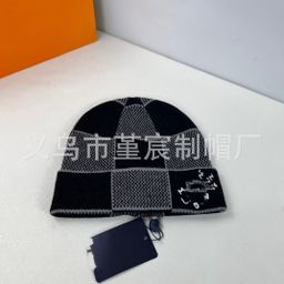 thumbnail for European and American cross-border fashion pattern knitted hat Korean version casual and versatile simple autumn and winter warm outdoor cold-proof wool hat