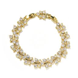 thumbnail for Light luxury rainbow flower bracelet girls niche European and American wild color zircon hand jewelry women wholesale bracelet