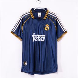 thumbnail for Versão do fã da camisa retrô de casa e fora do time vermelho e preto, camisa de manga curta, dropshipping