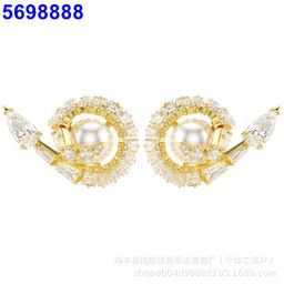 thumbnail for Swarovski Devil&#039s Eye Necklace with Swarovski Swans and Beating Heart Clavicle Chain Pendant for Women