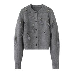 thumbnail for Chanel Style Small Men French Korean Style Women&#039;s Knitted Sweater New Arrival Sequin Long Sleeve Short Jacket Knitted Cardigan Women