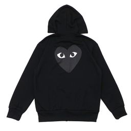 thumbnail for Japanese fashion brand play men's and women's lovers hooded sweater small black heart embroidery autumn and winter long sleeve plus velvet sweater