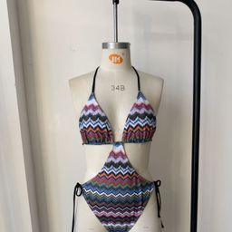 thumbnail for 2026 New European and American Wave Split Swimsuit Women's Lace-Up Bikini, Cross-border AliExpress New Foreign Trade Biki