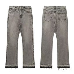 thumbnail for Cross-Border Export American Cleanfit Black Tassel 507 Style Jeans Retro Washed Distressed Pants