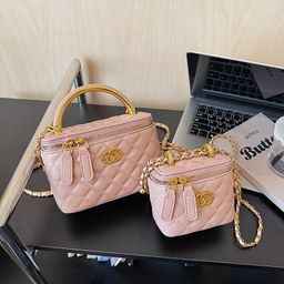 thumbnail for Chain small bag women's 2026 new trendy fashionable and simple foreign style diamond checkered crossbody bag textured hand-held small square bag
