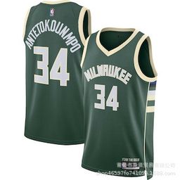 thumbnail for NBA Nueva Jersey Bucks 0 LILLARD 34 ANTETOKOUNMPO Deportes Baloncesto uniforme al por mayor