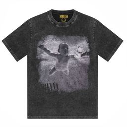 thumbnail for Nirvana NIRVANA Band European and American High Street Vintage Vintage Washed Batik Vintage Loose Cotton T-Shirt