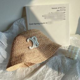 thumbnail for Handmade crochet c home sunshade hat women's new raffia hat foldable bucket hat ins pot hat wholesale