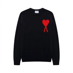 thumbnail for Autumn/winter new crew neck red heart sweater, unisex jacquard heart AM* casual knit sweater