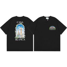 thumbnail for Cross-border 2024 Spring/Summer New Casablanca Casablanca LOGO Print Men's and Women's Loose Short Sleeve T-Shirts