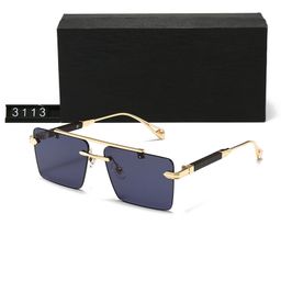 thumbnail for New Frameless Cut-Edge Men's Double-Bridge Square Sunglasses, Personalized Ocean Gradient Cross-Border Sunglasses Wholesale 3113