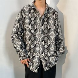 thumbnail for Cuban vintage 12 shirt men's loose autumn and winter style japanese retro ethnic style couple long sleeve shirt jacket