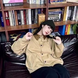 thumbnail for 4281 Recommendation! Color-blocked corduroy lapels reversible jacket jacket women's 2024 casual cropped trench coat