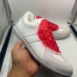 thumbnail for Foreign trade bestseller low-top casual couple shoes, painted spray painting, polished color, genuine leather German training shoes, fashionable and unique women's shoes