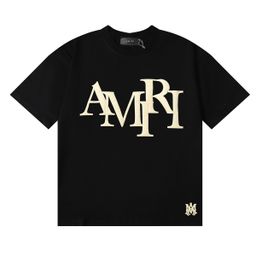 thumbnail for In-Stock European and American Trendy Brand Amiri Letter-Printed High-Weight Pure Cotton Short-Sleeve T-Shirt for Men and Women