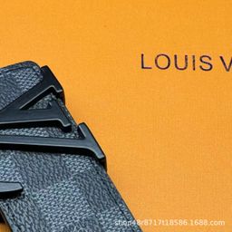 thumbnail for New L Men's Belt Smooth Buckle V Letter Belt Youth Plaid Pants Belt Trendy Casual Business Belt