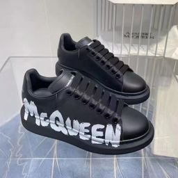 thumbnail for 2024 High Version 3D Printed Versatile White Shoes for Men and Women, Same Style Color-Blocked Cowhide Thick-Soled Height-Increasing Sneakers