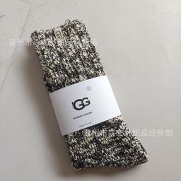 thumbnail for Ugg Large Yarn Slouch Socks with Fabric Label, Solid Color Socks for Autumn and Winter, Warm Socks for Men and Women, Couple Socks, Wholesale from Manufacturer