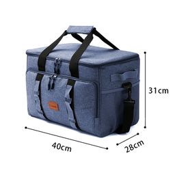 thumbnail for Cross-border thickened waterproof shoulder crossbody large ice bag portable lunch bag outdoor picnic fresh ice bag