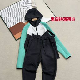 thumbnail for 25 Spring and Autumn Casual Sports Laminated Tech Fieece Technology Zipper Suit Jacket and Sweatpants 950+496