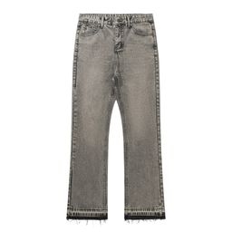 thumbnail for Rdt Men's Clothing | &nbsp; American-Style Smoky Gray Fringed 507 Vintage Cement Gray Long Pants Cleanfit Jeans