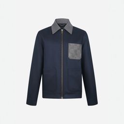 thumbnail for 2026 Spring and Autumn Men's New Leather Logo Blend Workwear Jacket, Long Sleeve Lapel Jacket Jacket