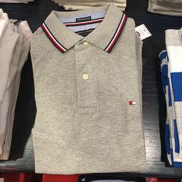 thumbnail for Tommy Short-Sleeved Polo Shirt Men&#039;s Solid Color Lapel T-Shirt Half-Sleeve Pique Cotton Authentic