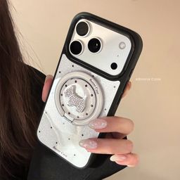thumbnail for Premium gilded Apple 17 Pro Max phone case, iPhone 16 Flash Diamond Puppy magnetic stand 14, compatible with 15