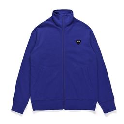 thumbnail for Autumn Trendy Blue Long-Sleeved Sweatshirt for Women 2024 New Black Heart Embroidered Couple Sweatshirt