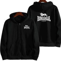 thumbnail for Lonsdale 2025 Autumn New Print Autumn and Winter Fashion Fashion Men&#039;s Diagonal Zipper Sweatshirt Casual Zipper