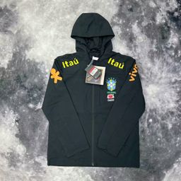 thumbnail for Brazilian charge Neymar's same football semi-pull training uniform men's and women's trench coat plus fleece thin hooded jacket