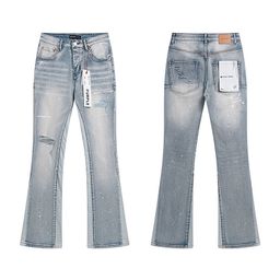 thumbnail for PURPLE-BRAND niche brand high street stretch ripped slim micro flared jeans spring and autumn pants