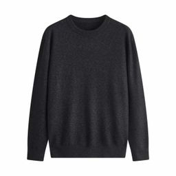 thumbnail for New Autumn and Winter Men's Knitted Sweater Solid Color Base Shirt Long-Sleeve Warm Thick Autumn and Winter Round Neck Versatile Sweater
