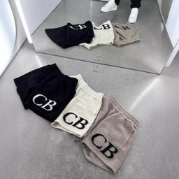 thumbnail for Cole Buxton Jacquard Letter Logo Wool Drawstring CB Shorts High Street Basic Simple Straight Casual Pants